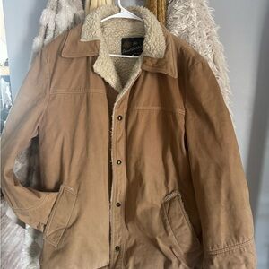 Men's Tan canvas Sherpa-Lined Jacket